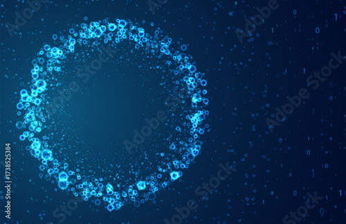 Abstract data transmission visualization. Big data analytics representation. Futuristic network. Graphic concept for your design