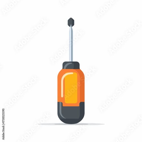 Geometric Screwdriver Icon in Flat Design