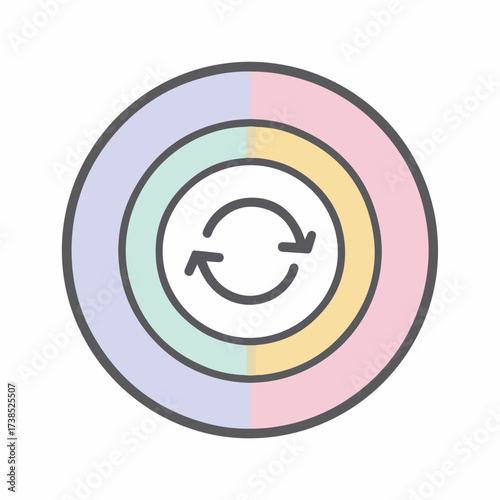 Minimal Refresh Icon in Soft Pastel Colors