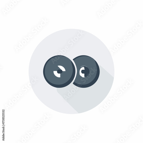 Rewind Control Icon in Clean Flat Style