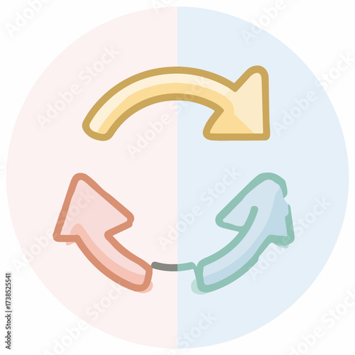 Minimalist Refresh Icon in Soft Colors