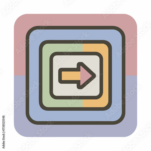 Rewind Symbol in Subtle Flat Design