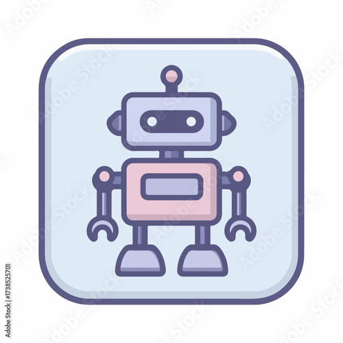 Modern Robot Icon in Sleek Design
