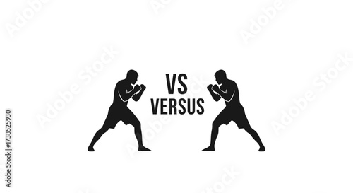 Boxing match illustration showcasing a face-off for sports and competition themes