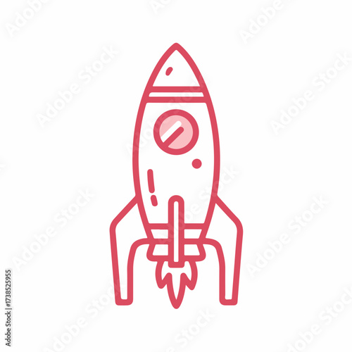 Monoline Rocket Icon in Pale Color