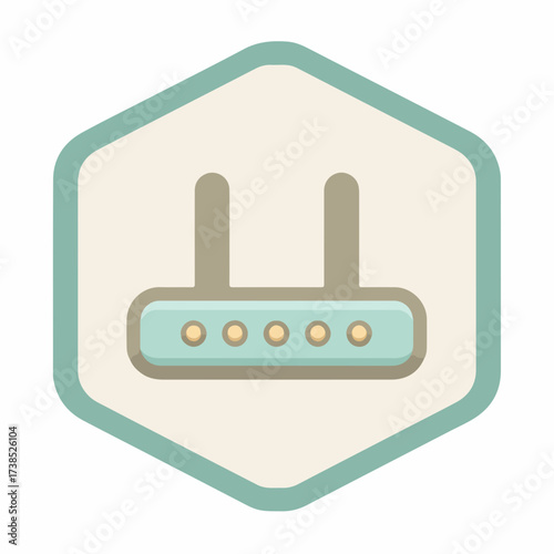 Modern Router Icon in Simple Style