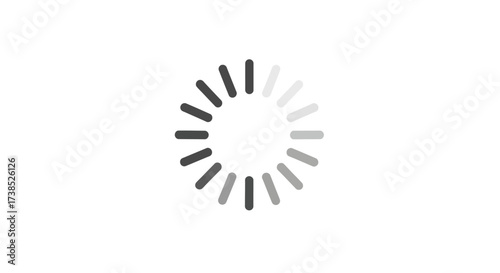 Simple loading icon illustration representing digital progress and anticipation for user experience