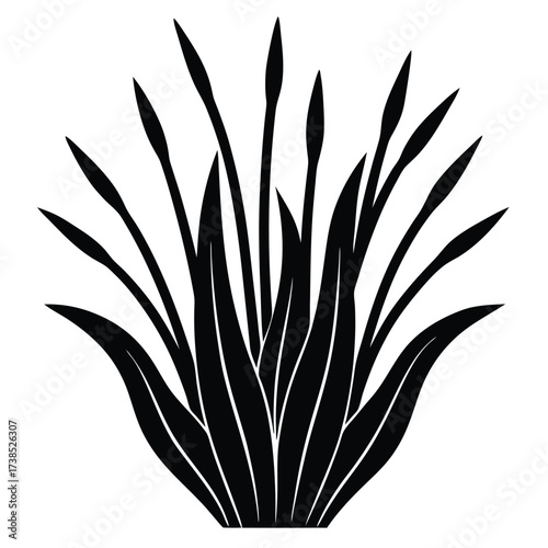 flat vector seagrass cluster illustration on white