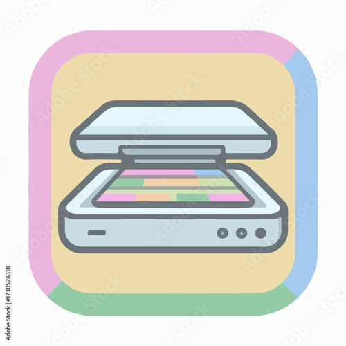 Scanner Glyph in Pastel Colors Design