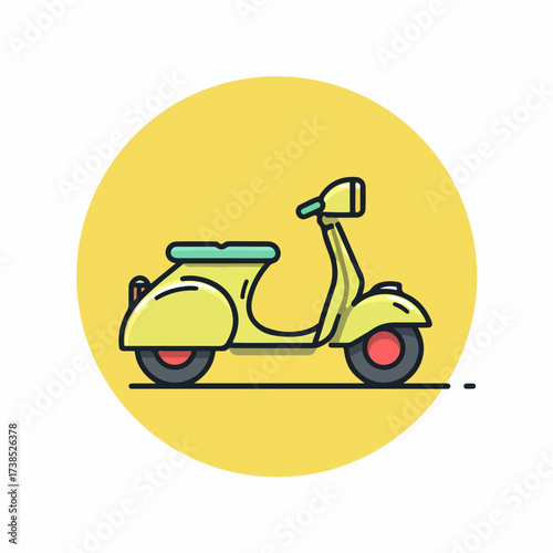 Modern Scooter Flat UI Icon Design