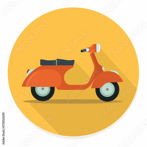 Modern Scooter Flat Vector Design Icon