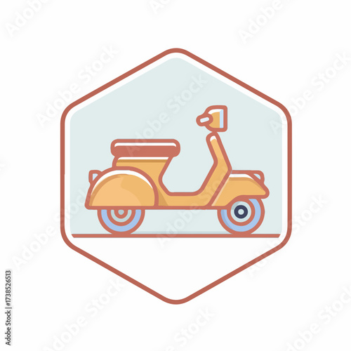 Sleek Scooter Icon in Flat Style