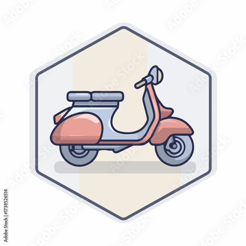 Minimalist Scooter Icon in Flat Design