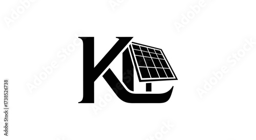 KL solar panel logo design for eco-friendly energy solutions and innovations