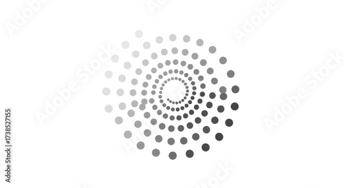 Abstract circular gradient pattern, a hypnotic design with shades of gray, conveys depth