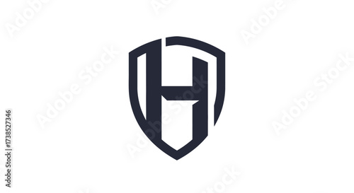 Sophisticated Shield Logo with Interlocking Letter H Design for Modern Brands and Startups