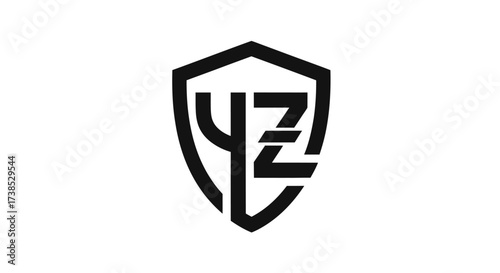Free Download Modern YZ Initial Monogram Shield Logo Design Emblem Security Strong Symbol Protection - GFXLoad