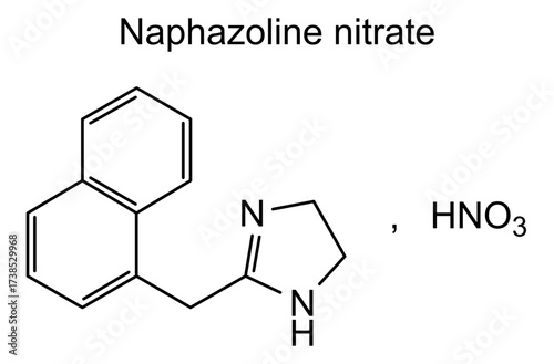 Chemical structure of naphazoline nitrate, drug substance