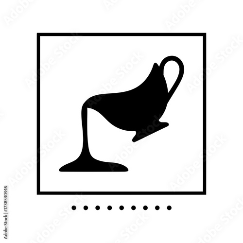 Vector art of a black silhouette of a gravy boat pouring sauce onto a surface