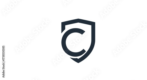 Elegant letter C shield logo design, modern minimalist and clean style concept