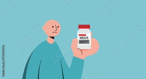 Person Holds Medication Illustration of Health and Treatment Choices