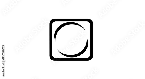 Abstract circular arrows inside rounded square frame icon, modern symbol for business and design