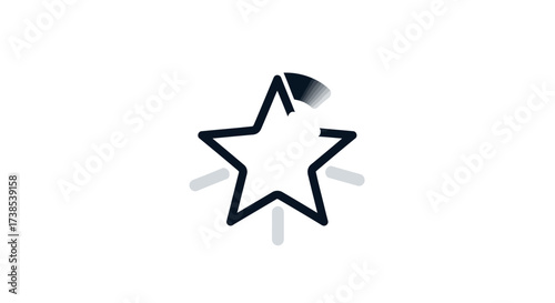 Stylized star graphic symbol with emanating glow, designed for modern technology interfaces