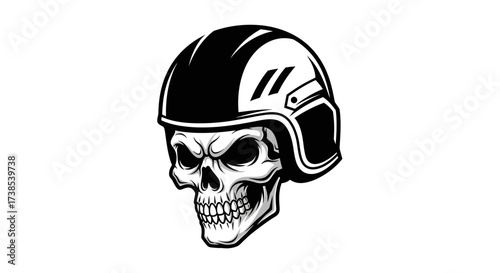 Skull wearing a helmet vector illustration graphic concept for design, print, decoration, logo and