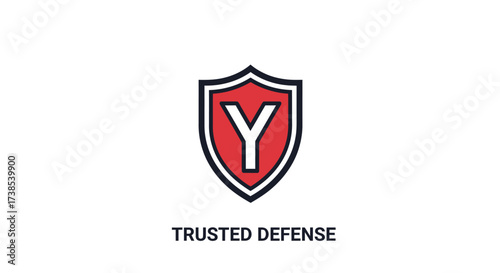The Letter Y logo in shield design is suitable for companies requiring security and protection