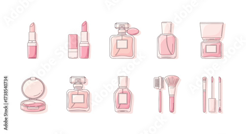 Collection of Various Beauty Products and Cosmetics Representing a Glamorous Lifestyle and Personal Care Routine