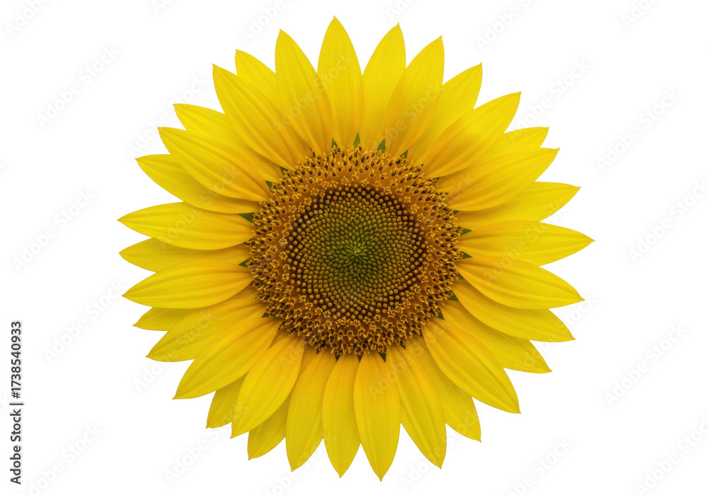Fototapeta premium Bright yellow sunflower isolated on transparent PNG, vibrant summer flower blossom for natural beauty and floral design