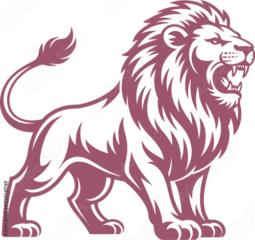 Wallpaper Mural Majestic Lion Silhouette Illustration Symbolizing Strength and Power. Torontodigital.ca