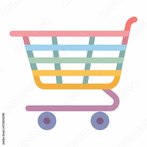 Minimalist Shopping Cart Icon Design Variation