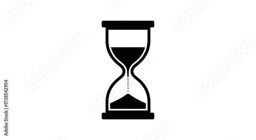 Black and white hourglass illustration representing time management and deadlines