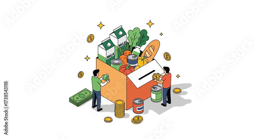 Donating Food And Money To Help Those In Need Through Generous Contributions And Support