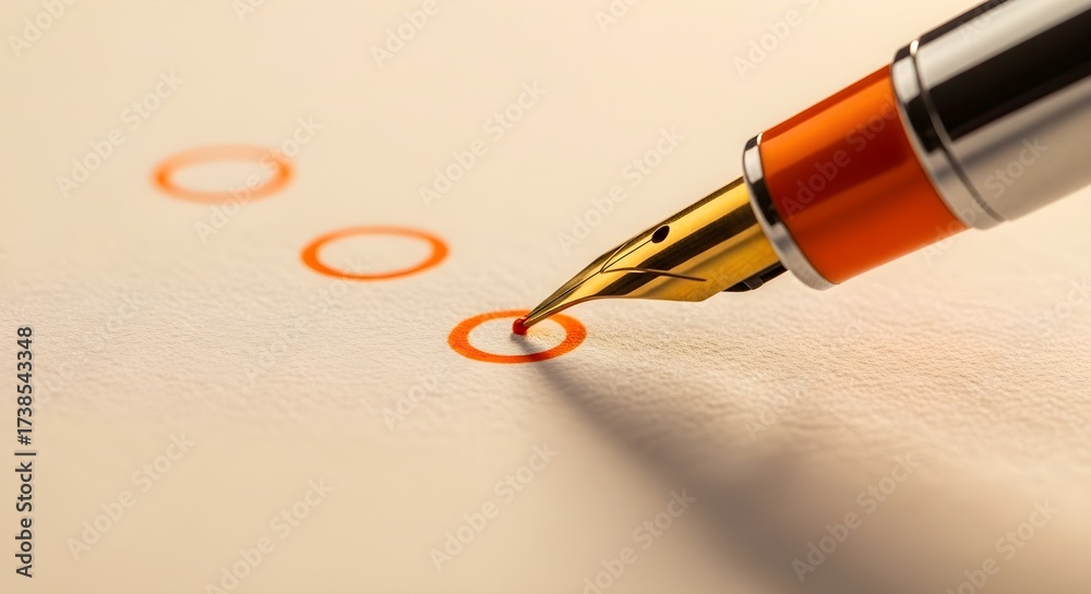 Fototapeta premium Checklist Completed with Fountain Pen Precision in Task Management and Efficiency