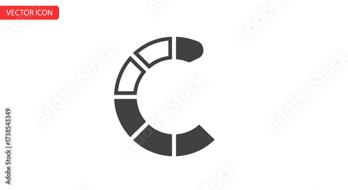 Abstract vector design of partially loaded progress or download indicator minimal illustration
