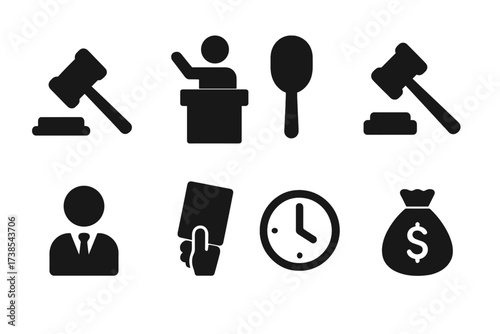 Auction Icon Set.
