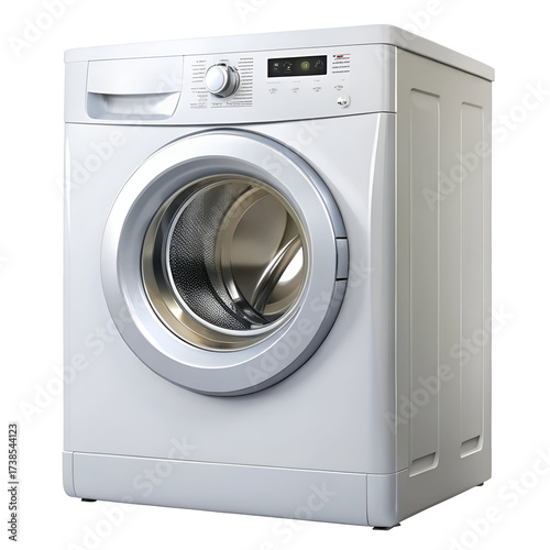 Wallpaper Mural A front-loading washing machine with digital panel, isolated on a pure white background. Perfect for home appliance catalogs, laundry ads, and electronics branding. Torontodigital.ca