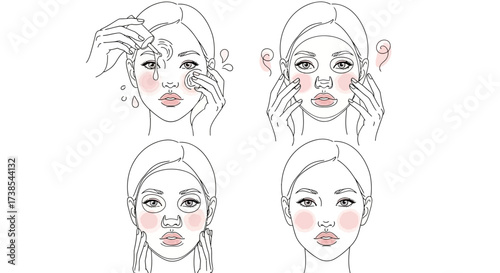 Visual Guide Demonstrating Effective Techniques for Facial Massage Enhancing Skin Elasticity and Circulation