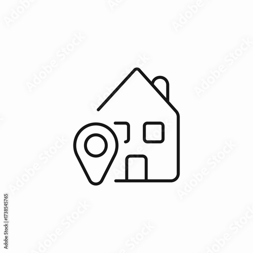 house location pin icon sign vector