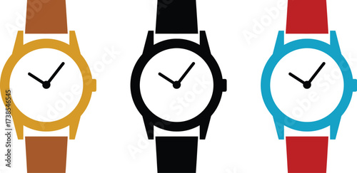 Colorful Wristwatches Silhouette