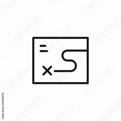 treasure map x icon sign vector