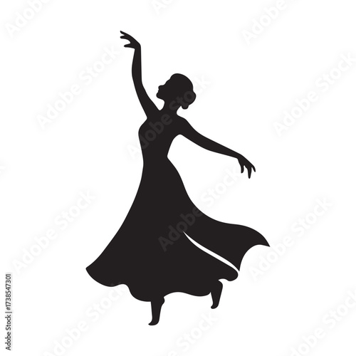 Silhouette of a dancing girl