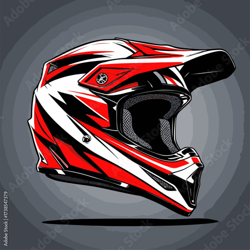 cool motocross helmet illustration