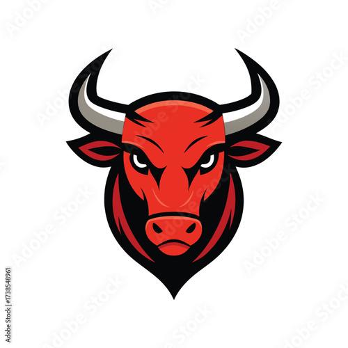 bull on white background