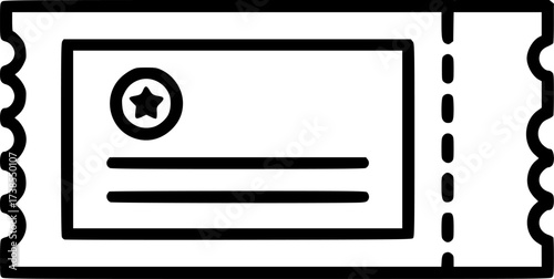 Premium ticket icon or logo in line style.