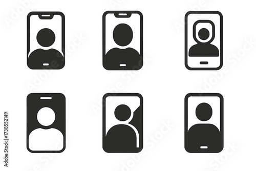 Tech Life Logos. Daily life with technology and gadgets. Set Logo of Daily life with technology and gadgets: smartphone. harmonious logo variations of the same