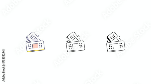 Bandage icons vector set color line glyph line icons stock illustration