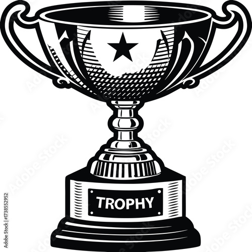 trophy silhouette clean  vector design